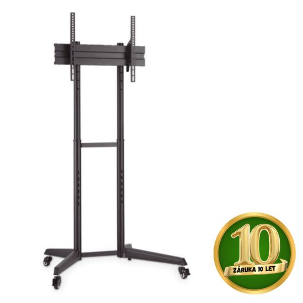 Stojan na TV 37"- 70" na podlahu Holmios na kolečkách, nosnost 50kg, černý, 10 let záruka