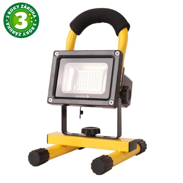 Přenosný USB nabíjecí LED reflektor 10W 800lm, denní, stmívatelný vypínačem, 3 roky záruka