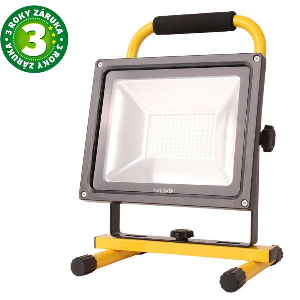 Přenosný USB nabíjecí LED reflektor 30W 2100lm, denní, stmívatelný vypínačem, 3 roky zár.