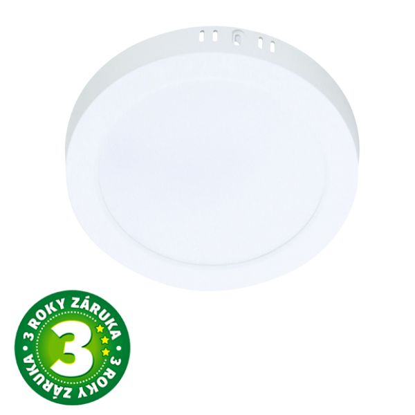 Prémiový přisazený LED panel 18W 1600lm, denní, kruhový, 21,6cm, 3 roky
