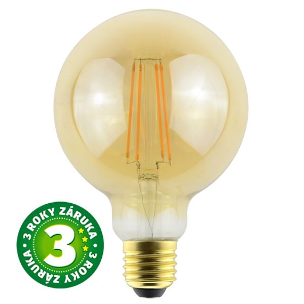 Stmívatelná prémiová retro LED žárovka E27 7W 725lm EXTRA TEPLÁ filament ekv. 55W 3 roky