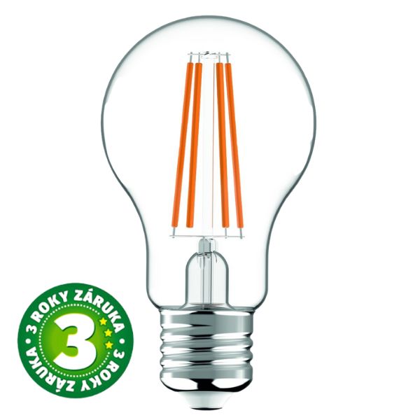 Ultra úsporná prémiová retro LED žárovka E27 4,9W 806lm A60 denní filament ekv. 60W 3 roky