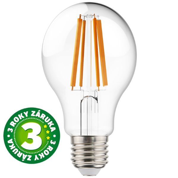 Prémiová retro LED žárovka E27 12W 1800lm teplá, filament, ekv. 115W, 3 roky