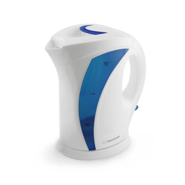 Rychlovarná konvice 1,7l, plast, bílomodrá