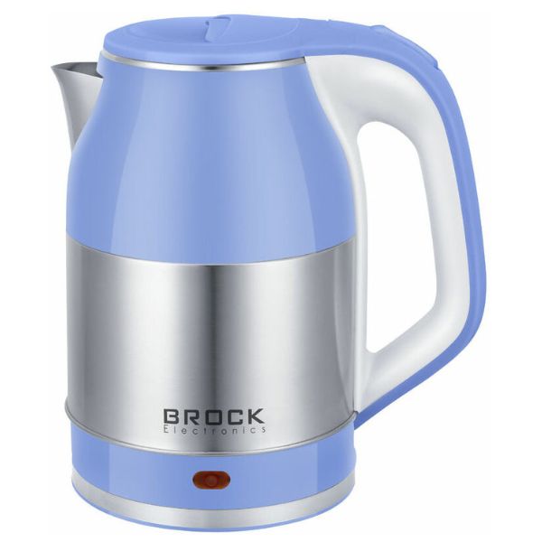 Velká rychlovarná konvice 2,5l, Brock, 1500W, světle modrá a nerez
