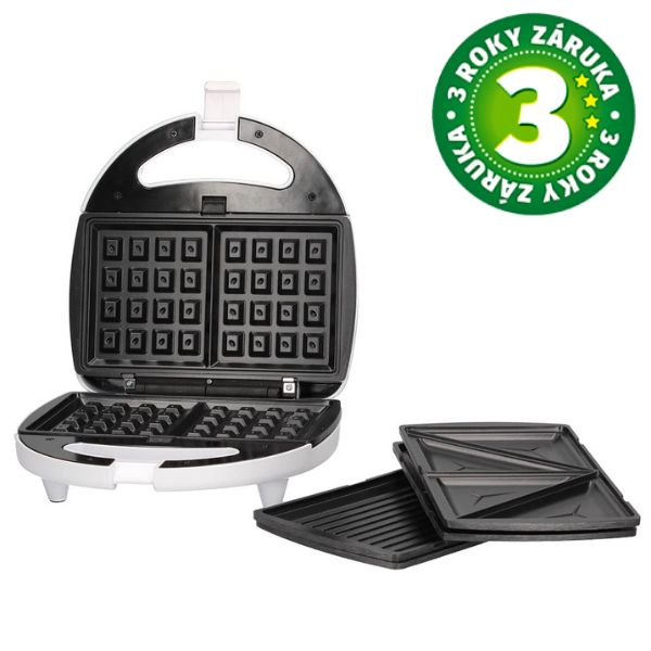 Toustovač, vaflovač a gril 3v1 Väline Pipu, 750W, bílý, 3 roky záruka