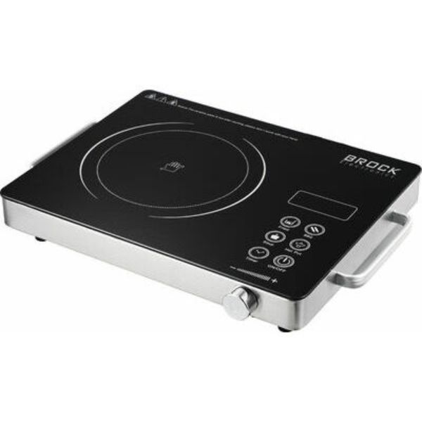 Elektrický sklokeramický vařič Brock, 1 plotýnka 12-22cm, 2000W, digitální, přenosný