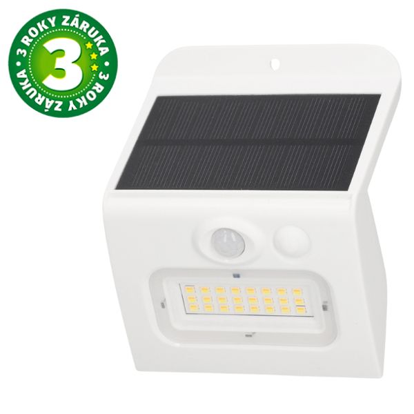 Solární LED reflektor Egoda 3W 350lm s pohybovým čidlem CCT IP65 bílý, 3 roky záruka