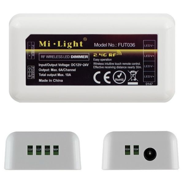 RF stmívač jednobarevného LED pásku 120W, pro ovládání ABLS12VTPSDIMM-RFC-4Z