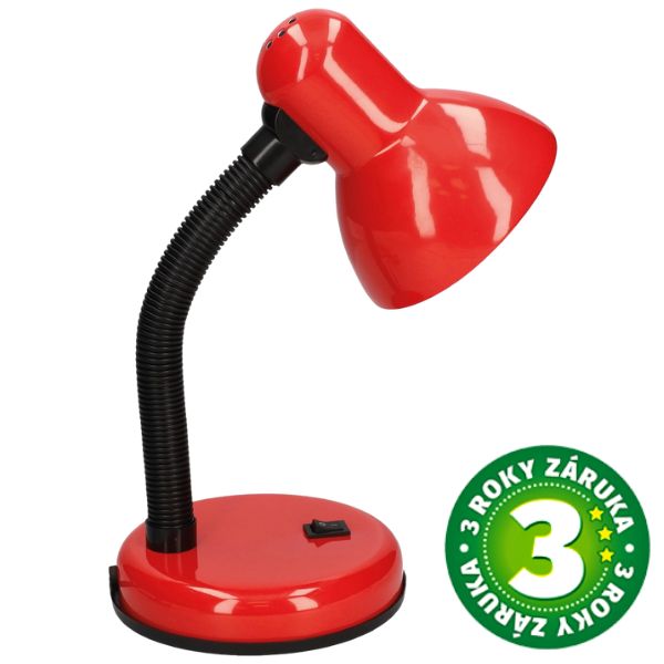 Stolní lampa se závitem E27 max 40W, červená, Hodori, 3 roky záruka