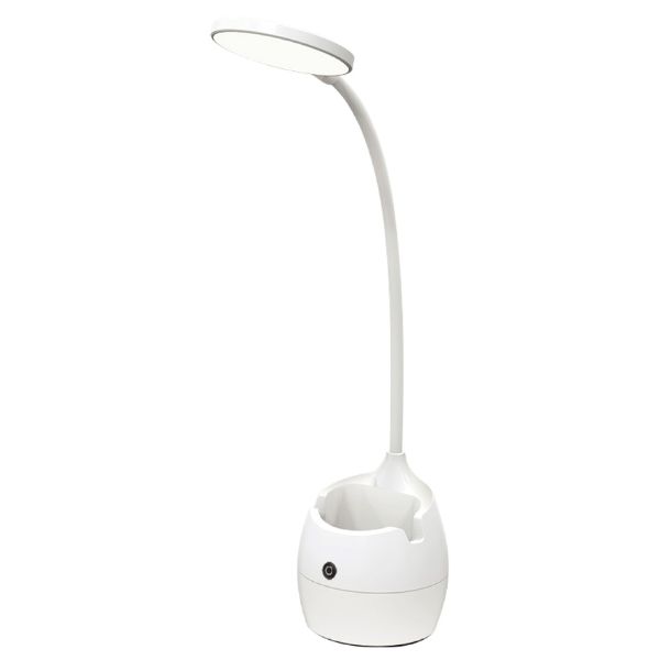 Nabíjecí stmívatelná LED stolní lampa 5W 200lm CCT, s držákem na tužky a USB slotem
