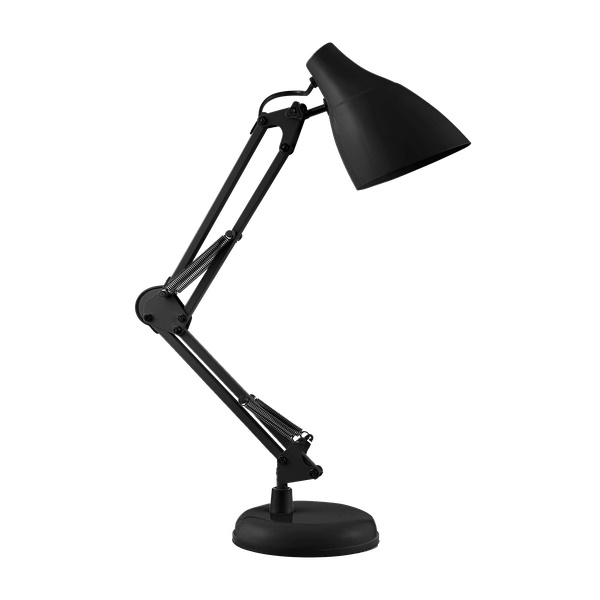 Kloubová stolní lampa s paticí E27, černá