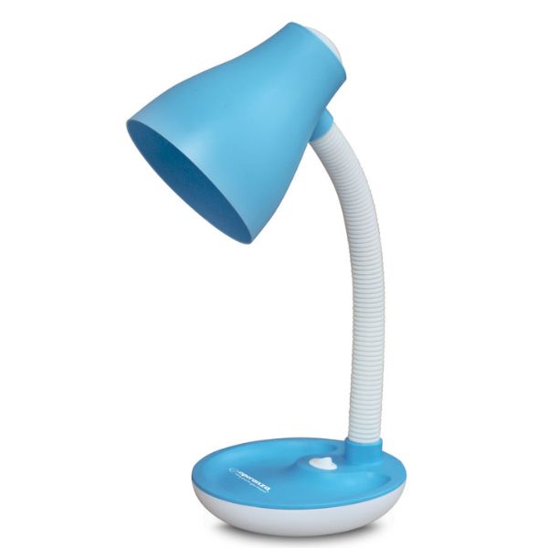 Moderní stolní lampa na 1 žárovku E27, světle modro bílá