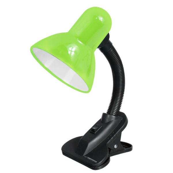 Stolní lampa s klipem na 1 žárovku E27, zelená