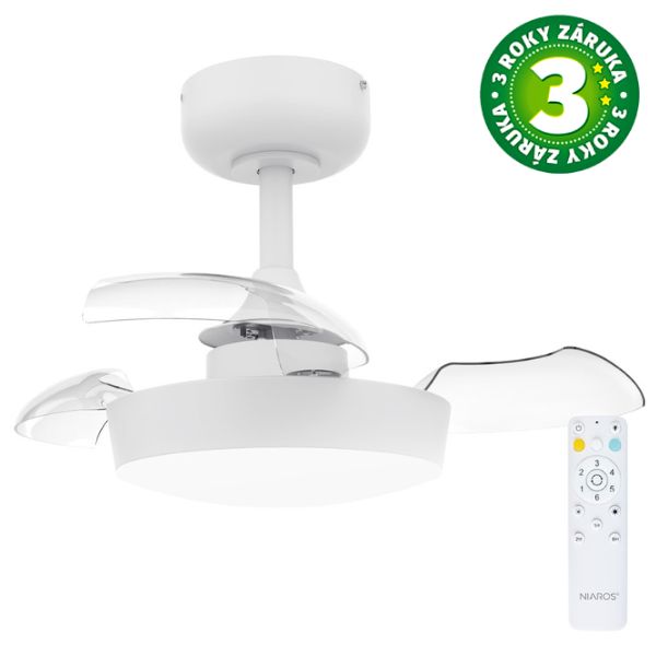 Stropní ventilátor se světlem Nacala 55cm 71W, 888lm, CCT, dálkové ovládání, 3 roky záruka
