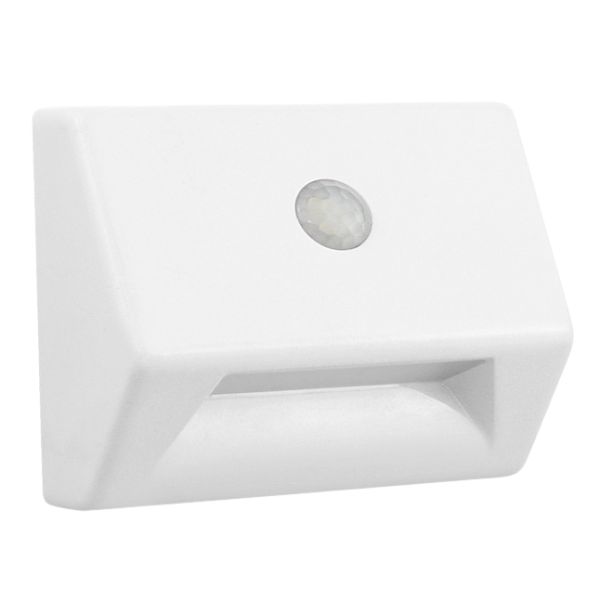 Noční světlo na schody s pohybovým a soumrakovým čidlem, neutrální, na 3 baterie AAA