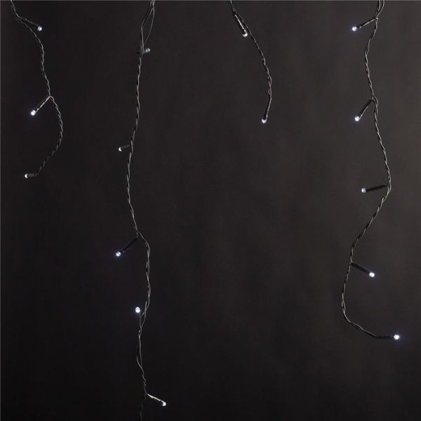 LED vánoční závěs 4m x 0,7m, venkovní, studené světlo, 180 LED, 3,6W, do zásuvky, 8 režimů