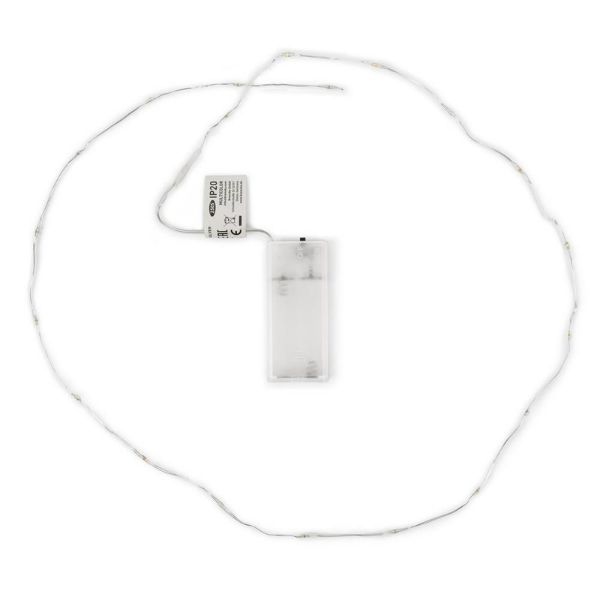 Nano LED vánoční řetěz 1m, vnitřní, barevné světlo, 20 LED, na baterie AA