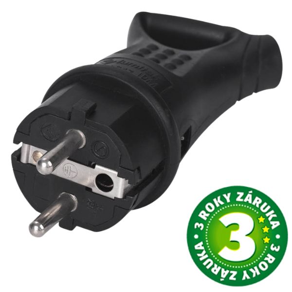 Samostatná UNISCHUKO zástrčka  IP44 i pro venkovní použití, s uchem, GSC, 3 roky záruka