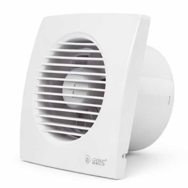 Koupelnový ventilátor GSC Senir 148mm, 170m3/h, 43dB, 22W, bílý, 3 roky záruka