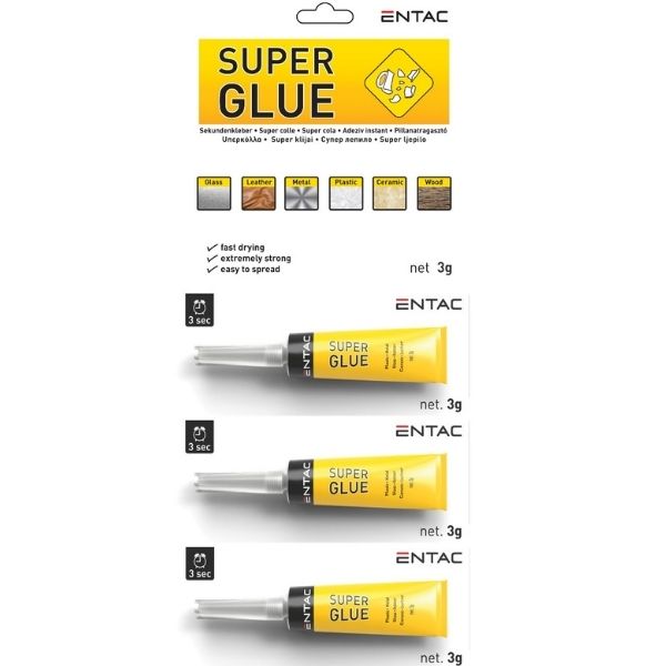 Tekuté vteřinové lepidlo Entac Superglue 3g