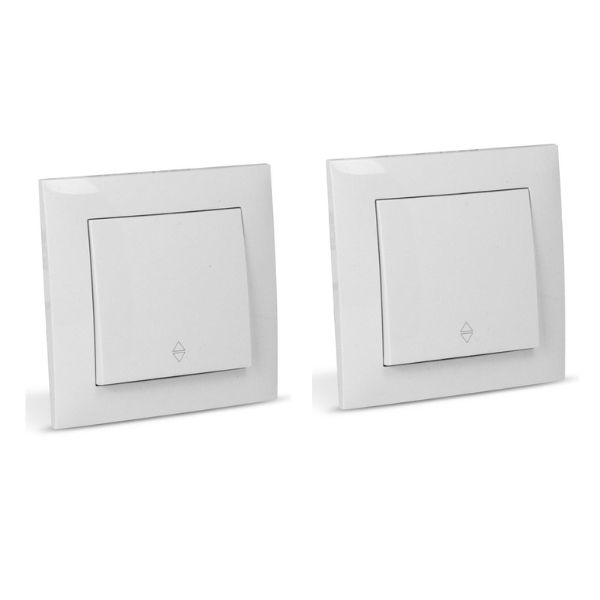 2 x Přepínač jednopólový (schodišťák) bílý